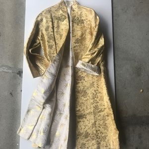 Vintage Reversible Golden White Kimono Jacket